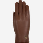 Ivy (marron) - Gants tactiles en cuir de mouton et doublure en laine/cachemire - Schwartz & von Halen FR - Gants en Cuir - 1