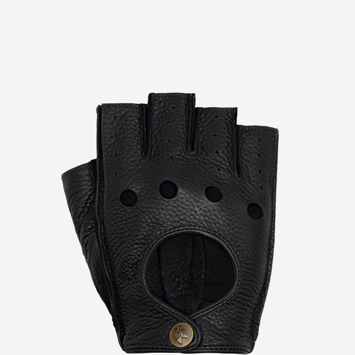 Robyn (noir) – luxueux gants de conduite sans doigts en cuir de cerf américain - Schwartz & von Halen FR - Gants en Cuir - 1