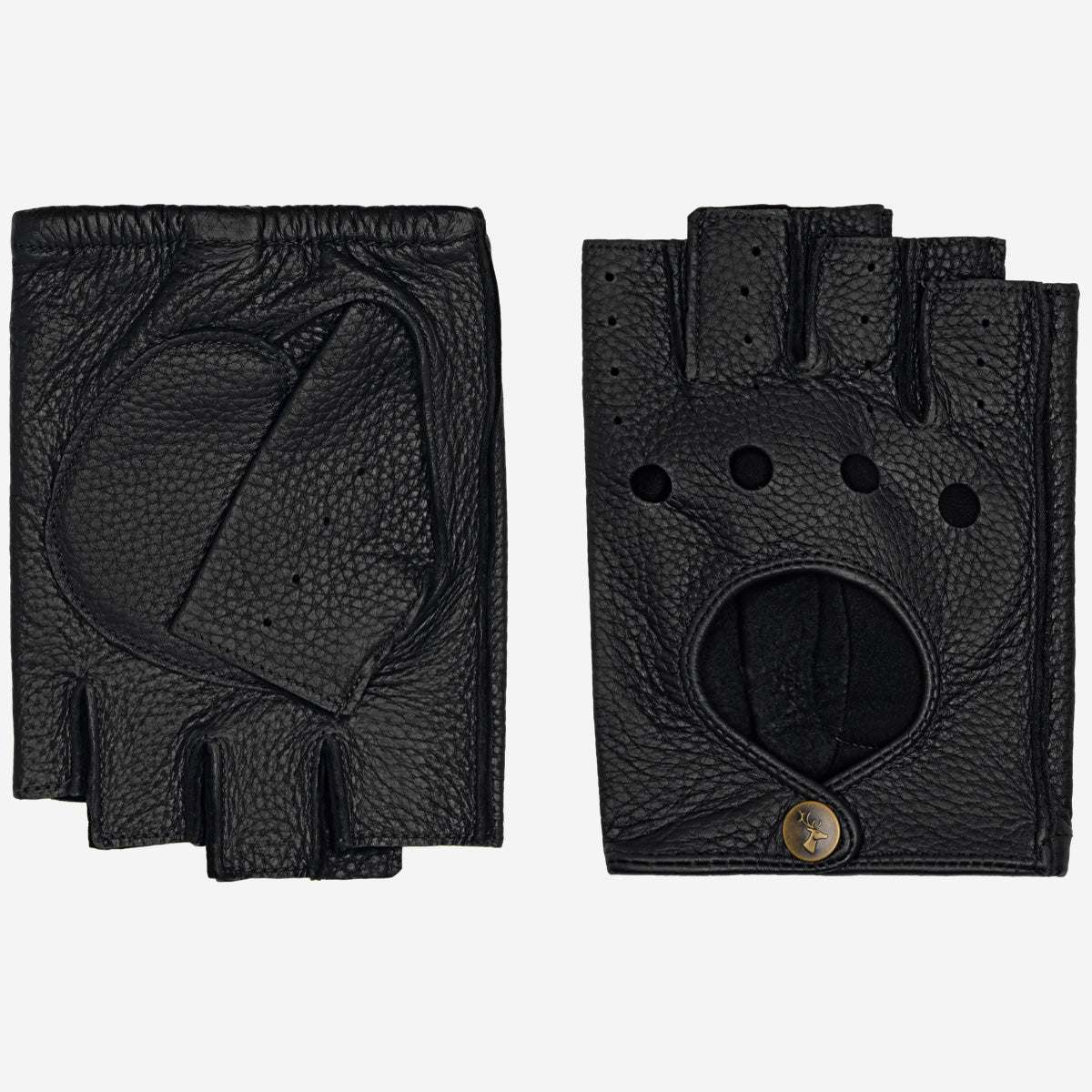 Robyn (noir) – luxueux gants de conduite sans doigts en cuir de cerf américain - Schwartz & von Halen FR - Gants en Cuir - 2