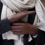 Ivy (marron) - Gants tactiles en cuir de mouton et doublure en laine/cachemire - Schwartz & von Halen FR - Gants en Cuir - 6