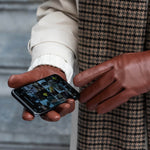 Ivy (cognac) - Gants tactiles en cuir de mouton et doublure en laine/cachemire - Schwartz & von Halen FR - Gants en Cuir - 5