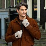 Hudson (gris clair) - Gants en tricot de laine Shetland et doublure en polaire  - Schwartz & von Halen FR - Gants en tricot - 4
