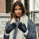 Ivy (noir) - Gants tactiles en cuir de mouton et doublure en laine/cachemire - Schwartz & von Halen FR - Gants en Cuir - 6