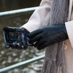 Lily (noir) - Gants en peau de mouton avec doublure chaude en polaire & fonction écran tactile - Schwartz & von Halen FR - Gants en Cuir - 5