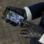 Kira (noir) - Gants en peau de mouton avec doublure en laine/cachemire & fonction écran tactile - Schwartz & von Halen FR - Gants en Cuir - 6