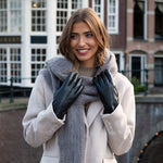 Lily (noir) - Gants en peau de mouton avec doublure chaude en polaire & fonction écran tactile - Schwartz & von Halen FR - Gants en Cuir - 6