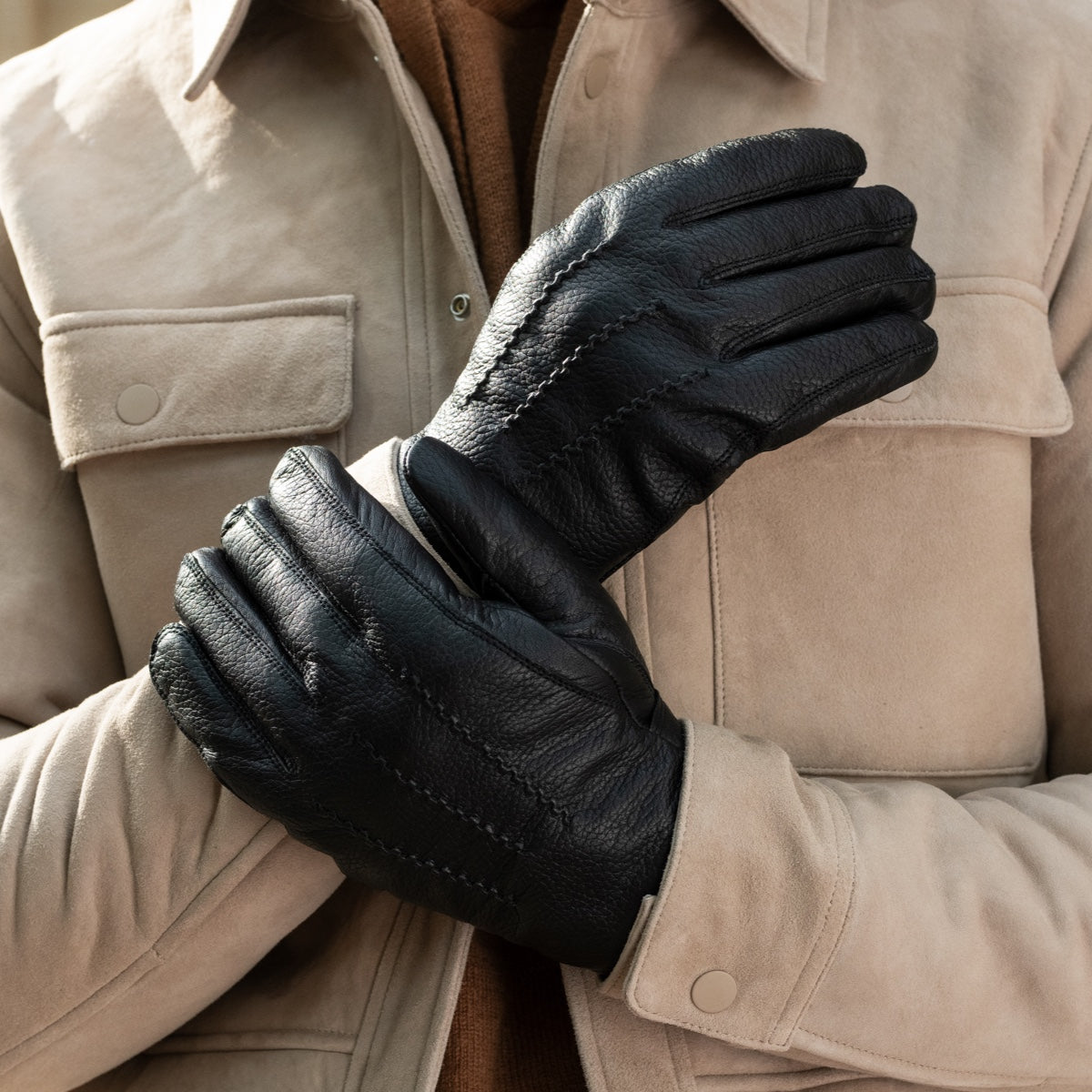 Gants en Cuir pour Hommes Noir William - Schwartz & von Halen® - Gants en Cuir Premium - 5