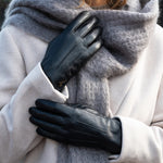 Lily (noir) - Gants en peau de mouton avec doublure chaude en polaire & fonction écran tactile - Schwartz & von Halen FR - Gants en Cuir - 7