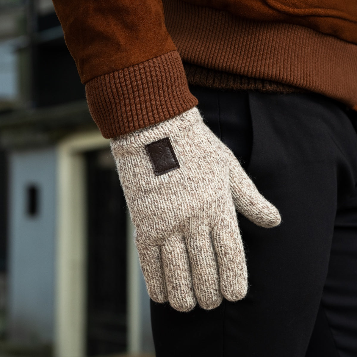 Hudson (gris clair) - Gants en tricot de laine Shetland et doublure en polaire  - Schwartz & von Halen FR - Gants en tricot - 10