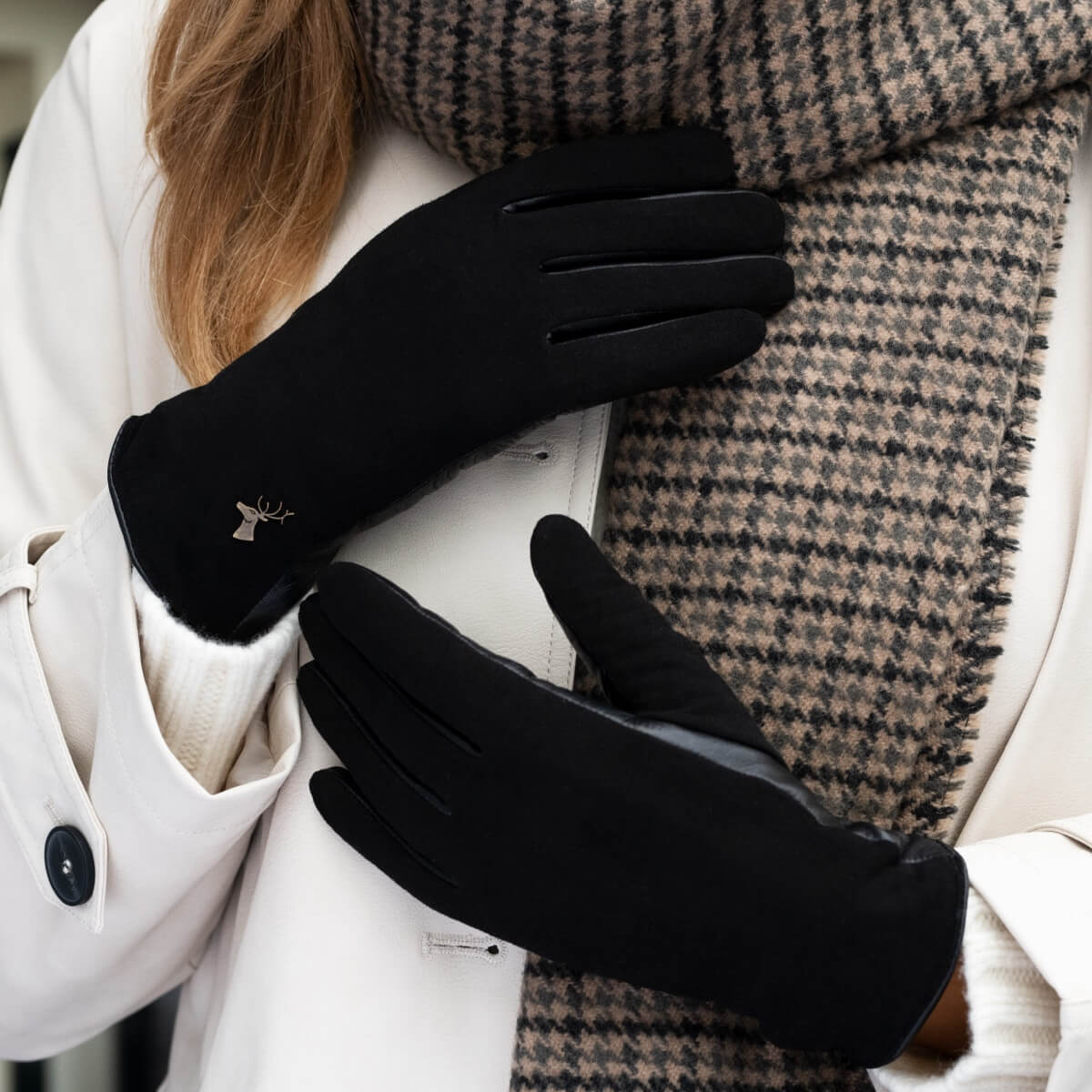 Nora - Gants tactiles en cuir de mouton et doublure luxueuse en fausse fourrure - Schwartz & von Halen FR - Gants en Cuir - 7