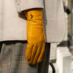 Ivy (jaune) - Gants tactiles en cuir de mouton et doublure en laine/cachemire - Schwartz & von Halen FR - Gants en Cuir - 7