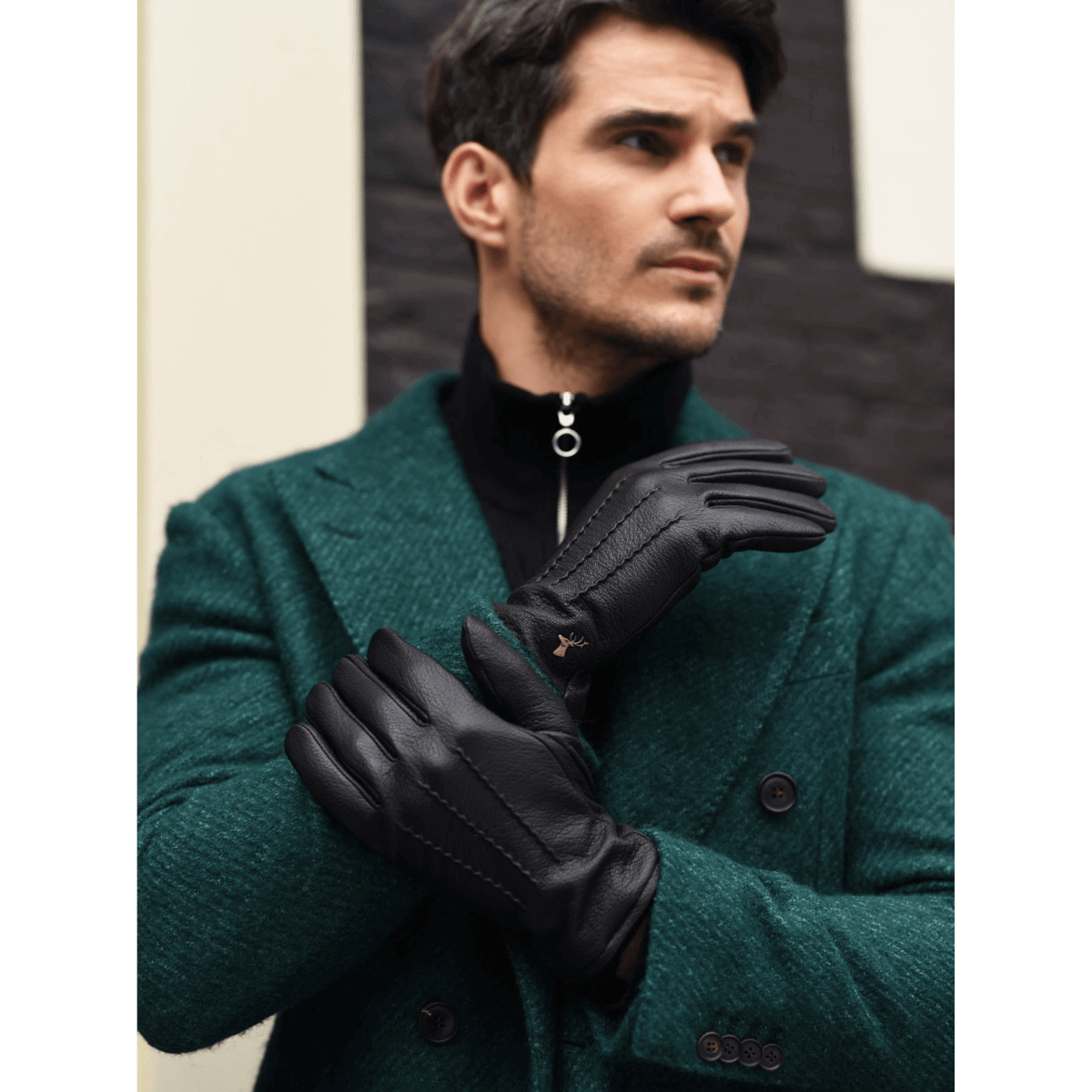 Harvey (noir) - Gants en peau de chèvre avec luxueuse doublure en laine & fonction écran tactile - Schwartz & von Halen FR - Gants en Cuir - 6