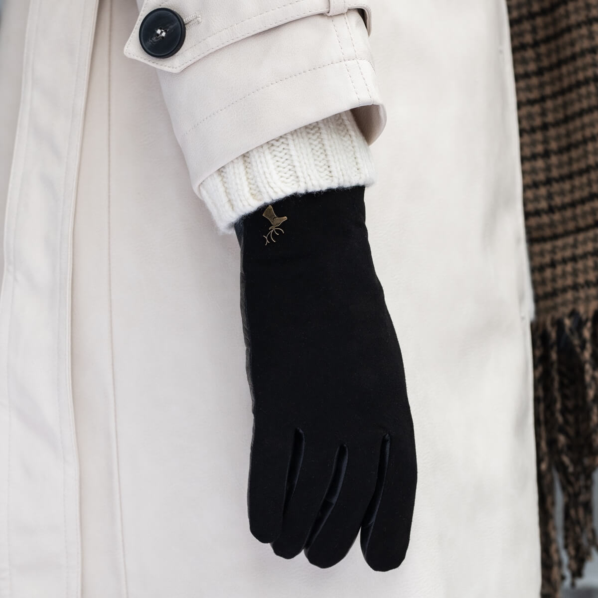 Nora - Gants tactiles en cuir de mouton et doublure luxueuse en fausse fourrure - Schwartz & von Halen FR - Gants en Cuir - 9