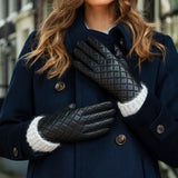 Kira (noir) - Gants en peau de mouton avec doublure en laine/cachemire & fonction écran tactile - Schwartz & von Halen FR - Gants en Cuir - 9