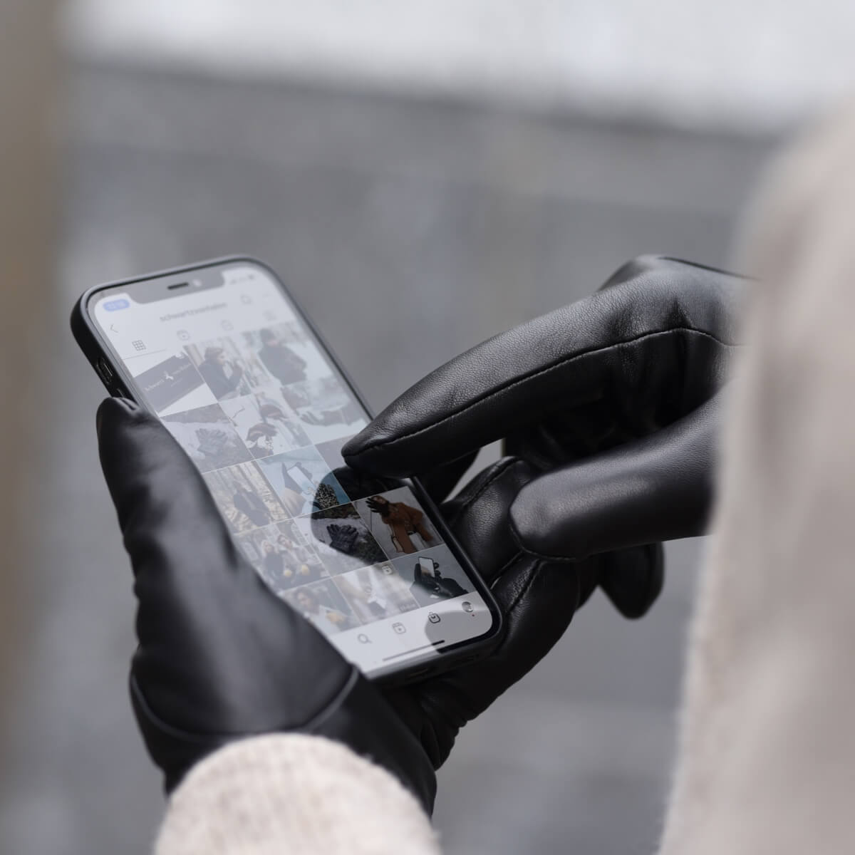 Al Capone - Gants tactiles en cuir de mouton et doublure luxueuse en fausse fourrure - Schwartz & von Halen FR - Gants en Cuir - 5