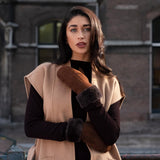 Beauvoire - Moufles en daim et doublure luxueuse en peau de mouton - Schwartz & von Halen FR - Gants en Cuir - 5