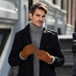 Clooney (cognac) - Gants en daim et doublure luxueuse en peau de mouton - Schwartz & von Halen FR - Gants en Cuir - 8