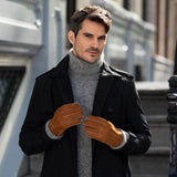 Clooney (cognac) - Gants en daim et doublure luxueuse en peau de mouton - Schwartz & von Halen FR - Gants en Cuir - 8