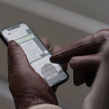 Hunter (marron) - Gants tactiles en cuir de chèvre et doublure en laine d'agneau - Schwartz & von Halen FR - Gants en Cuir - 5