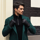 Harvey (noir) - Gants en peau de chèvre avec luxueuse doublure en laine & fonction écran tactile - Schwartz & von Halen FR - Gants en Cuir - 7