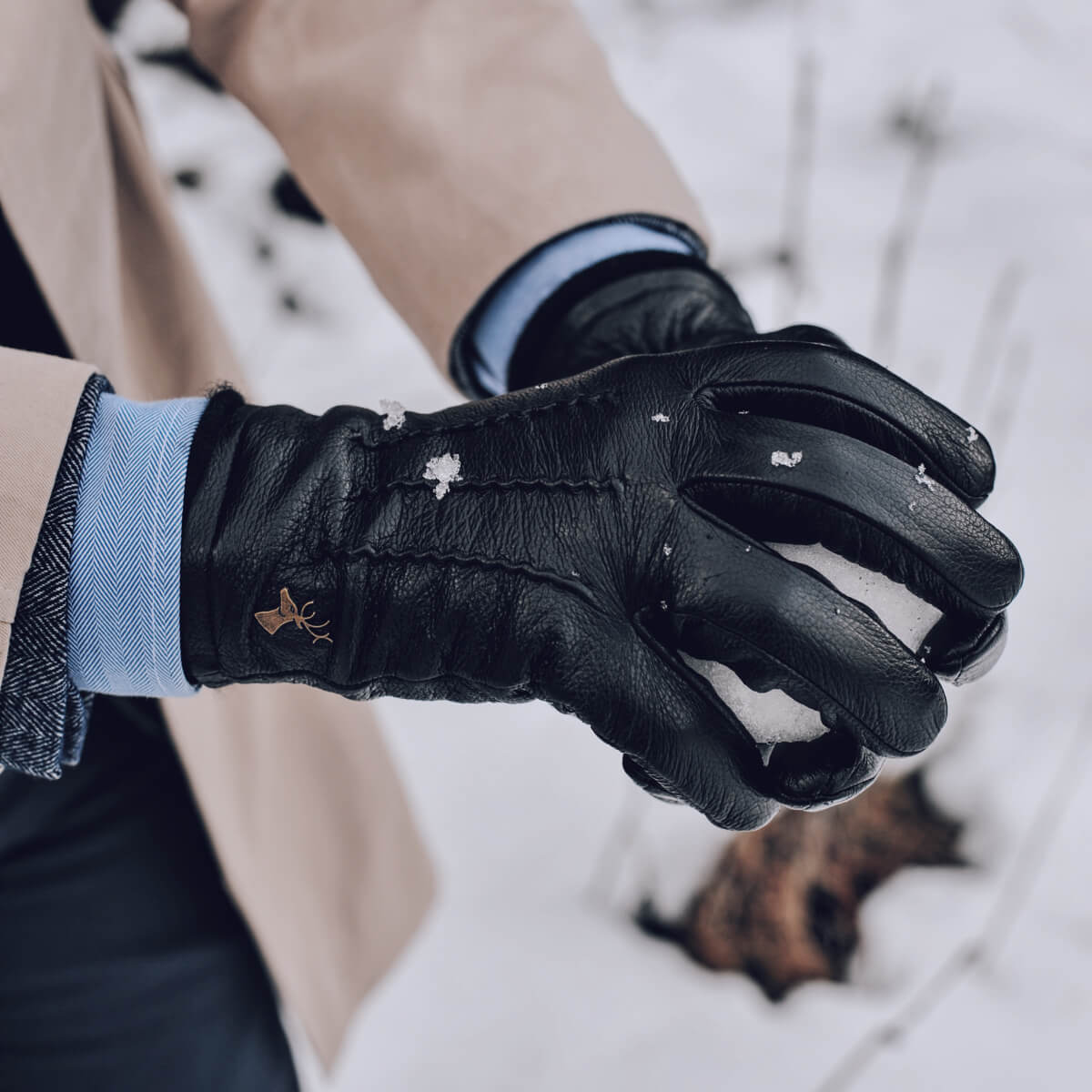 Harvey (noir) - Gants en peau de chèvre avec luxueuse doublure en laine & fonction écran tactile - Schwartz & von Halen FR - Gants en Cuir - 8