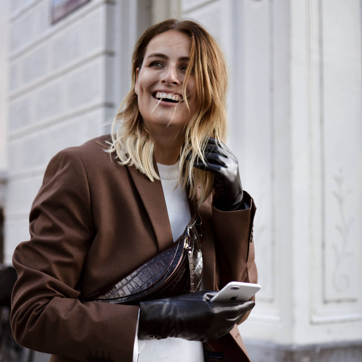 Ivy (noir) - Gants tactiles en cuir de mouton et doublure en laine/cachemire - Schwartz & von Halen FR - Gants en Cuir - 10