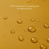 Ivy (jaune) - Gants tactiles en cuir de mouton et doublure en laine/cachemire