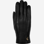 Alessandra (noir) - Gants tactiles en cuir de chèvre et doublure en laine d'agneau - Schwartz & von Halen FR - Gants en Cuir - 1