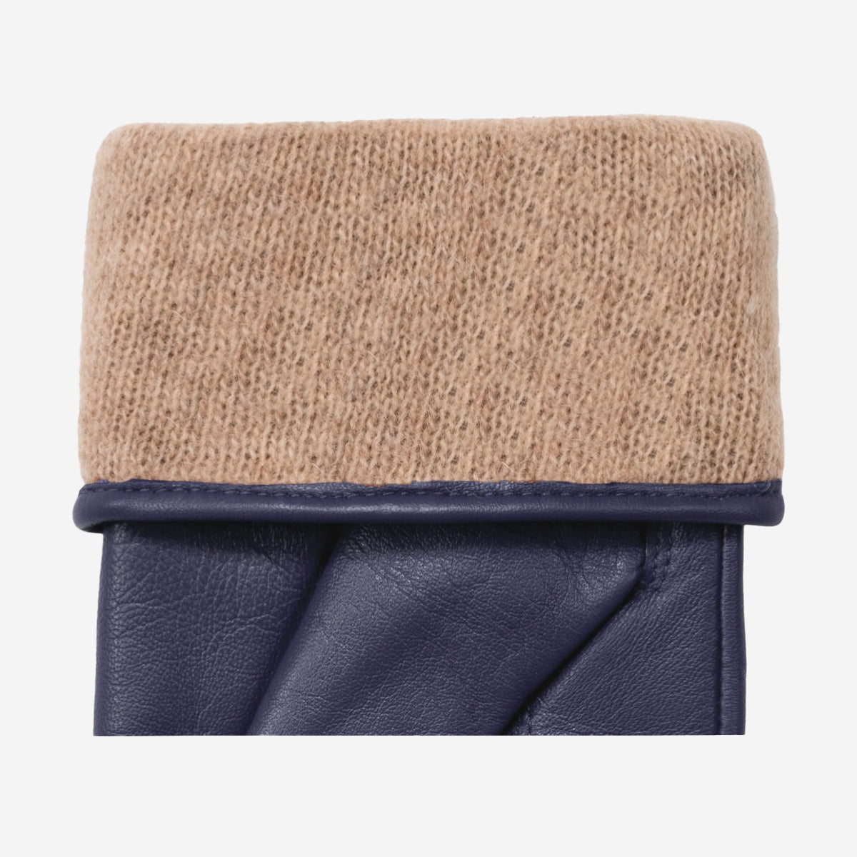 Ivy (bleu) - Gants tactiles en cuir de mouton et doublure en laine/cachemire - Schwartz & von Halen FR - Gants en Cuir - 3