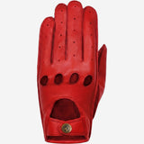 Alexis (rouge) - Gants tactiles de conduite classiques en cuir d'agneau
