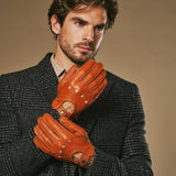 Austin (cognac) – luxueux gants de conduite en cuir de cerf américain