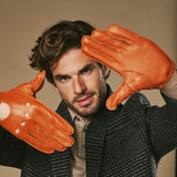 Austin (cognac) – luxueux gants de conduite en cuir de cerf américain