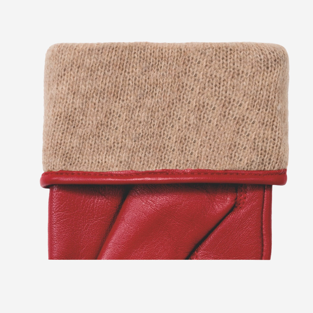 Ivy (rouge) - Gants tactiles en cuir de mouton et doublure en laine/cachemire - Schwartz & von Halen FR - Gants en Cuir - 3