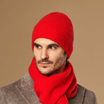 Mischa (rouge) – luxueux bonnet en laine mérinos douce (unisexe) - Schwartz & von Halen FR - 3