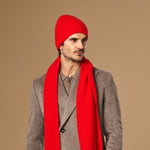 Mischa (rouge) – luxueux bonnet en laine mérinos douce (unisexe) - Schwartz & von Halen FR - 5