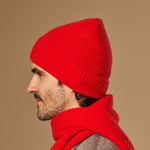 Mischa (rouge) – luxueux bonnet en laine mérinos douce (unisexe) - Schwartz & von Halen FR - 7