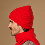 Mischa (rouge) – luxueux bonnet en laine mérinos douce (unisexe) - Schwartz & von Halen FR - 7