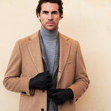 Benedict (noir) - Gants exclusifs pour hommes en cuir de pécari, doublés de cachemire