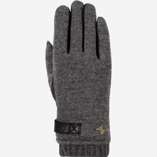 Brody (gris) - Gants tactiles en cuir de mouton et doublure en polaire