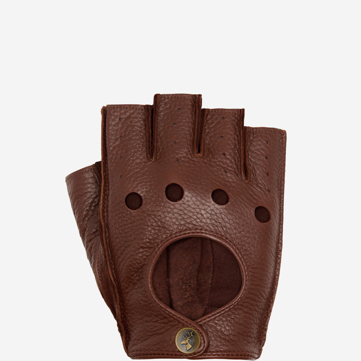 Robyn (marron) – luxueux gants de conduite sans doigts en cuir de cerf américain - Schwartz & von Halen FR - Gants en Cuir - 1