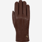 Hunter (marron) - Gants tactiles en cuir de chèvre et doublure en laine d'agneau - Schwartz & von Halen FR - Gants en Cuir - 1