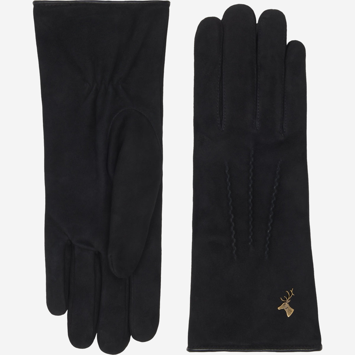 Elizabeth (noir) - Gants en daim et doublure chaude en fausse fourrure - Schwartz & von Halen FR - Gants en Cuir - 2