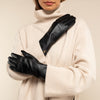 Emma - Gants en peau de mouton extra longs avec doublure en laine/cachemire & fonction écran tactile