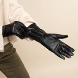 Emma - Gants en peau de mouton extra longs avec doublure en laine/cachemire & fonction écran tactile - Schwartz & von Halen FR - Gants en Cuir - 10