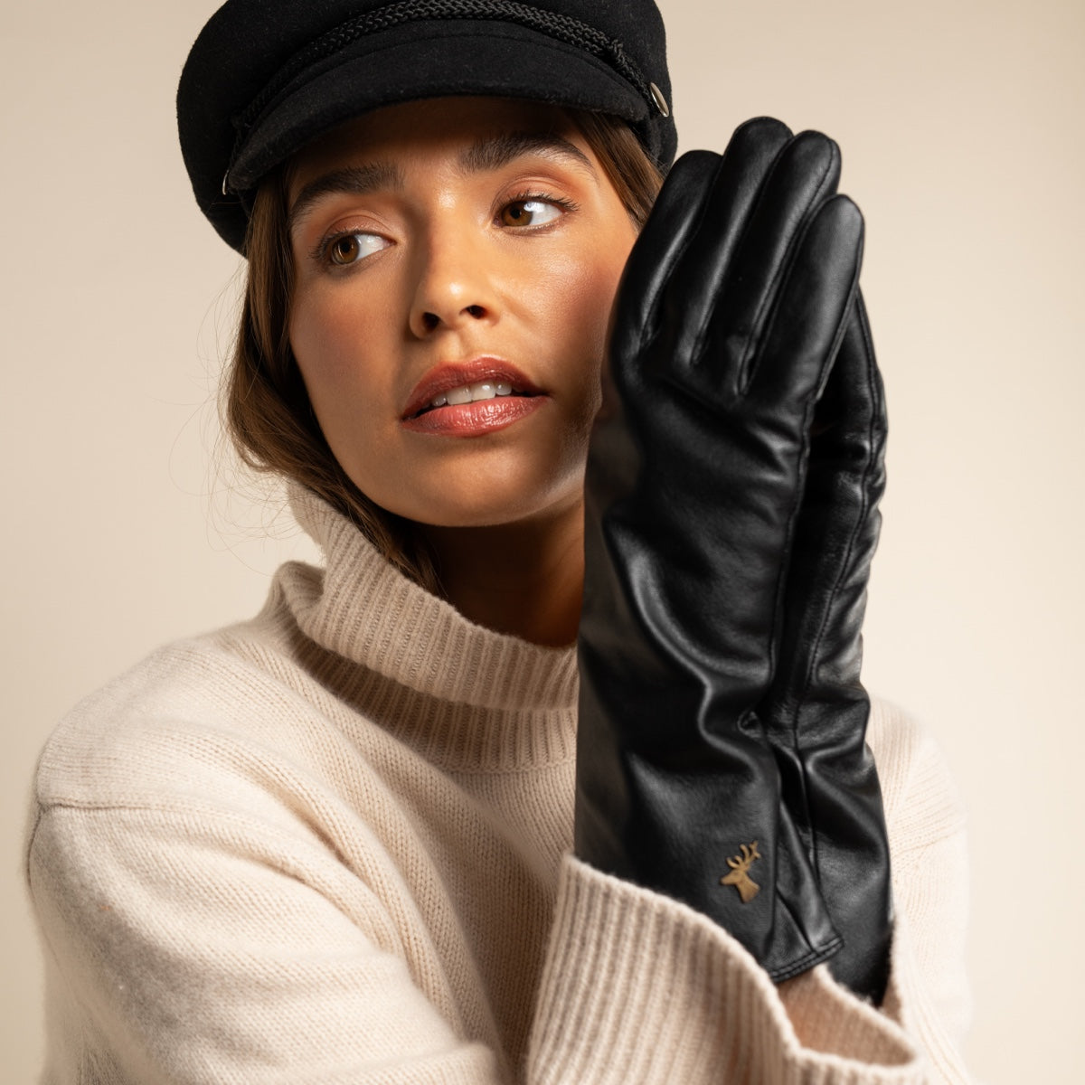 Emma - Gants en peau de mouton extra longs avec doublure en laine/cachemire & fonction écran tactile - Schwartz & von Halen FR - Gants en Cuir - 12