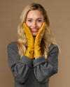 Emma (yellow) - Extra-long sheepskin leather gloves with luxurious cashmere lining & touchscreen feature