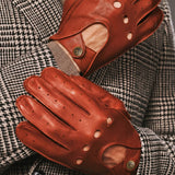 Gosling (cognac) - Gants tactiles de conduite classiques en cuir d'agneau