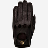 Gosling (marron foncé) - Gants tactiles de conduite classiques en cuir d'agneau
