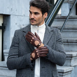 Gosling (marron) - Gants tactiles de conduite classiques en cuir d'agneau  - Schwartz & von Halen FR - Gants en Cuir - 4