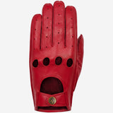 Gosling (rouge) - Gants tactiles de conduite classiques en cuir d'agneau